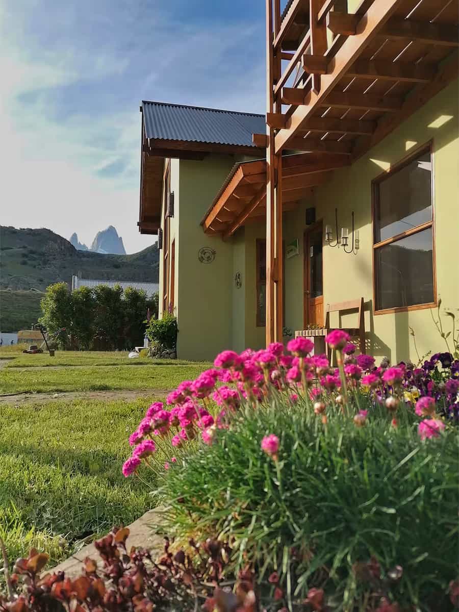View of Mount Fitz Roy from the garden